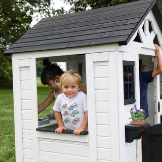 Backyard Discovery Sweetwater White Outdoor All Cedar Wooden Playhouse with Kitchen 2303010COM