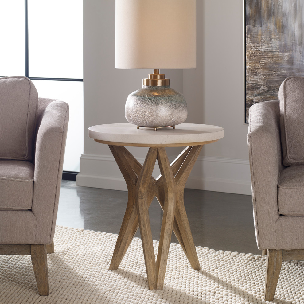 Uttermost 25437 Marnie Limestone Side Table   Transitional   Side Tables And End Tables   by Lighting World Decorators  Houzz