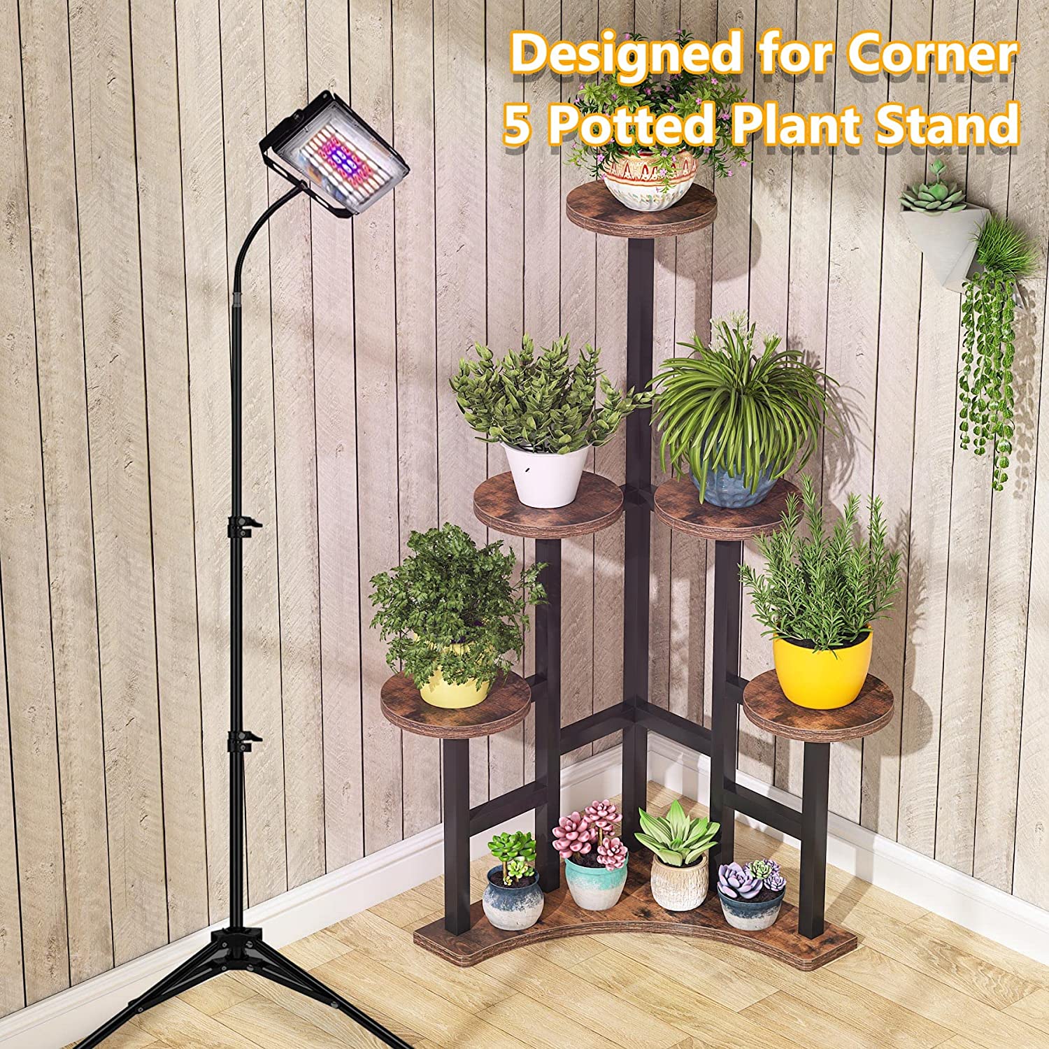 Corner Plant Stand Indoor, 6 Tiered Plant Shelf Flower Stand