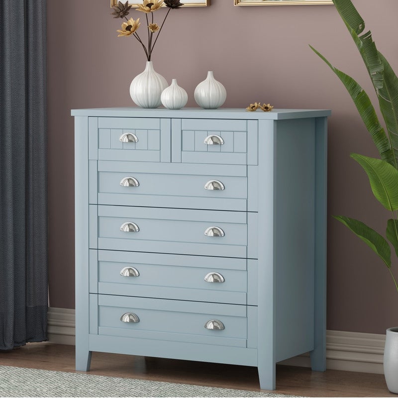 6-Drawer Wooden Dresser Storage Cabinet Chest - - 37527428