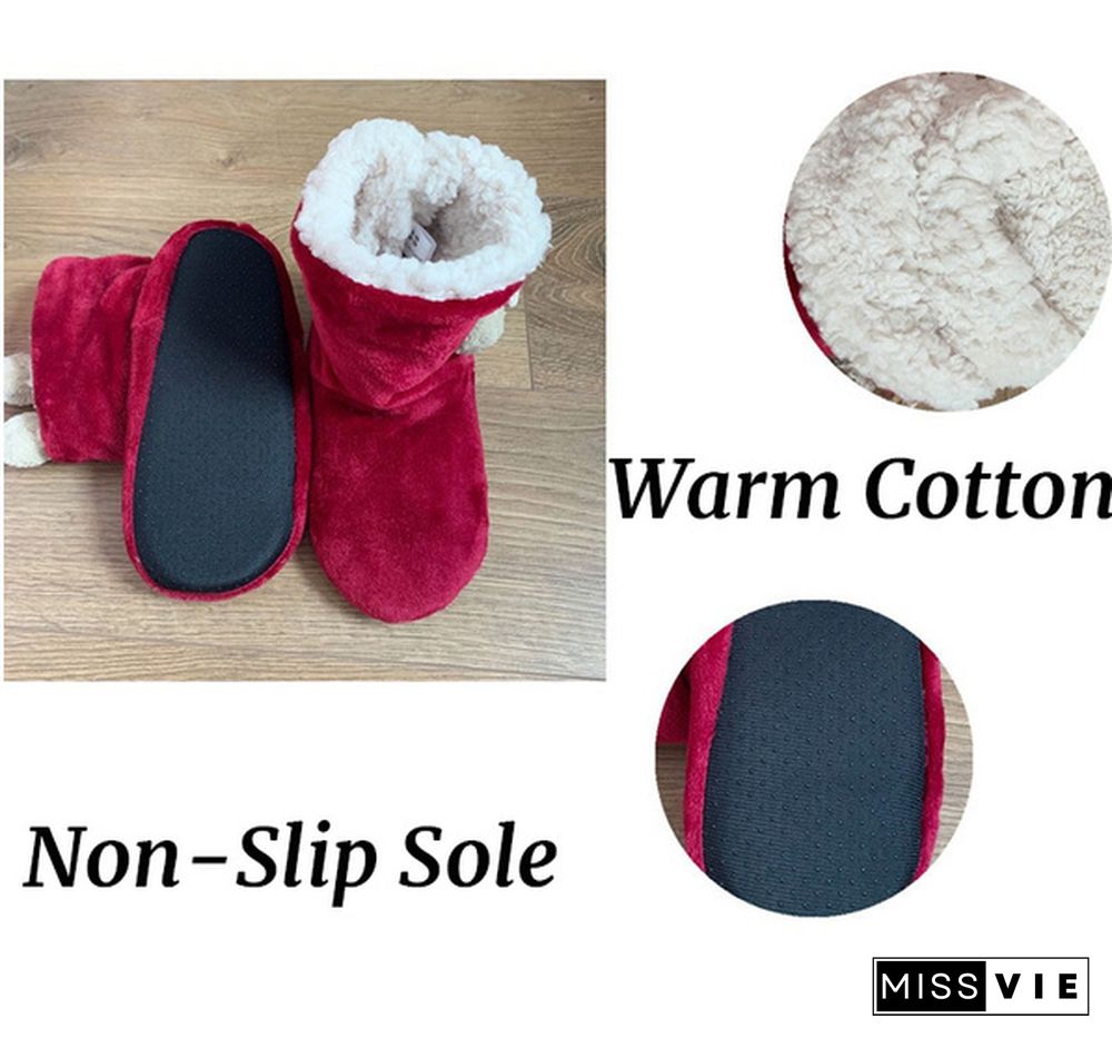 Women Indoor Slippers Warm Plush Lovers Home Slipper Soft Winter Warm House Slippers Velvet Ball Women Bedroom Slippers