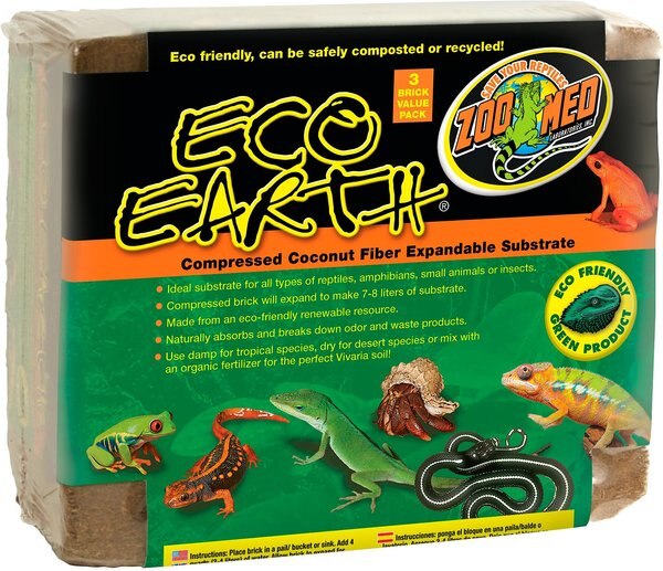 Zoo Med Eco Earth Compressed Coconut Fiber Expandable Reptile Substrate