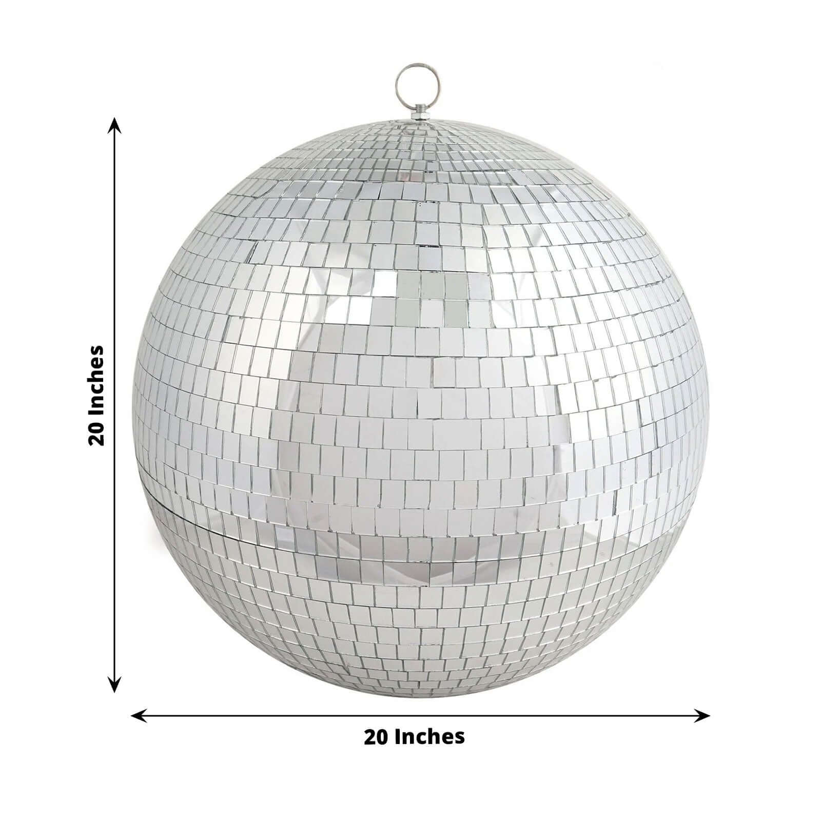 Large Silver Foam Disco Mirror Ball With Hanging Swivel Ring, Holiday Party Decor 20