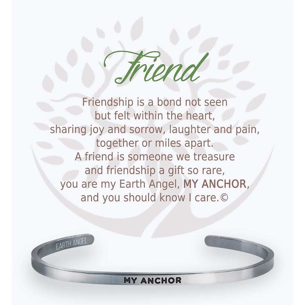 Earth Angel  Friend Cuff Bracelet in Silver