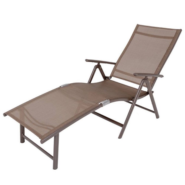 Outdoor Aluminum Adjustable Chaise Lounge Brown black Crestlive Products