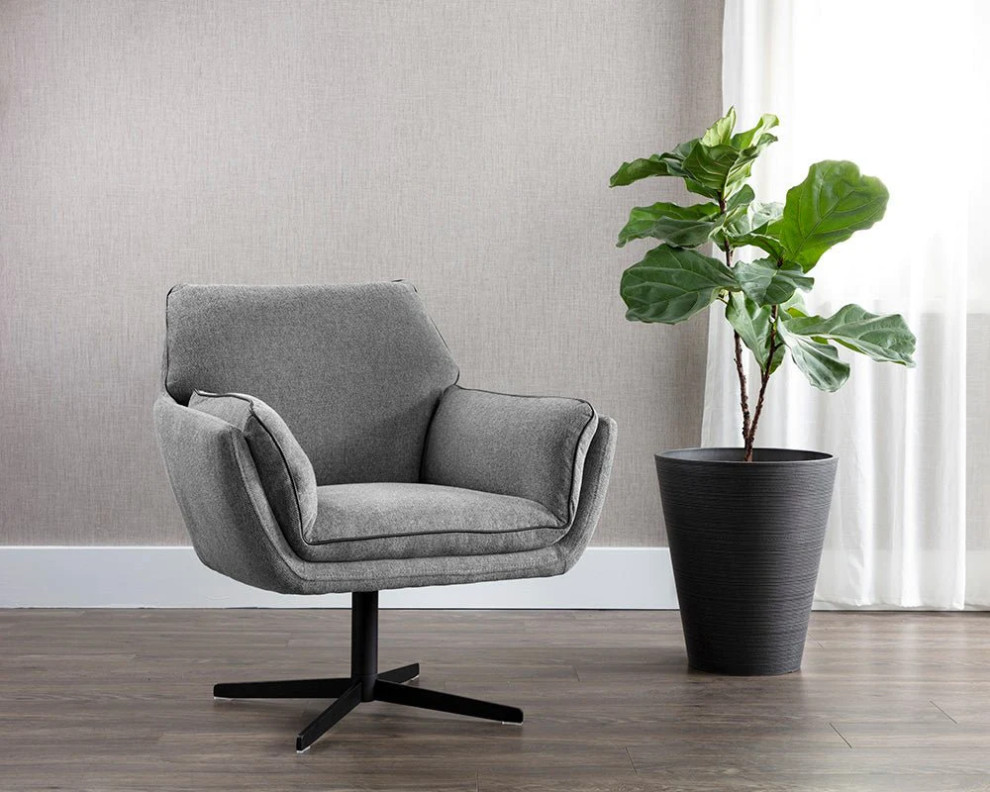 Lizette Swivel Lounge Chair   Belfast Koala Grey   Midcentury   Armchairs And Accent Chairs   by Rustic Home Furniture Deco  Houzz