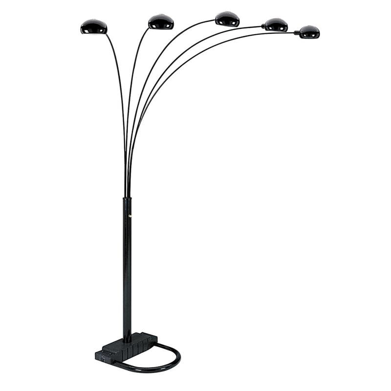 ORE International 5 Arms Arch Floor Lamp, Black