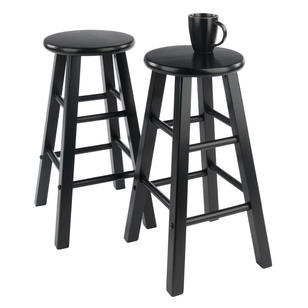 Winsome Wood Element 2-Pc 24 Counter Stool Set， Black Finish