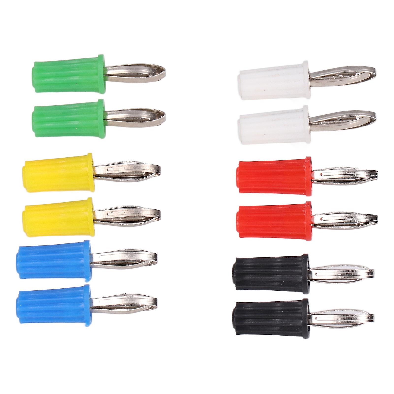 10sets Banana Socket 4mm Abs Nickel Plated Brass Durable Material Good Performance Electrical Connections Tools