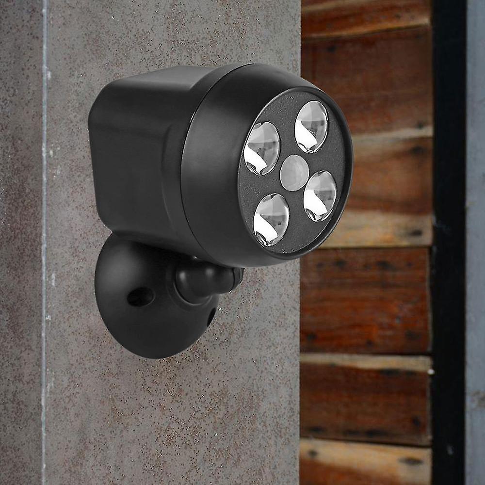 1 Pack600 Lumen Outdoor Led Security Light， Battery Powered Wireless Motion Sensing Light (black)