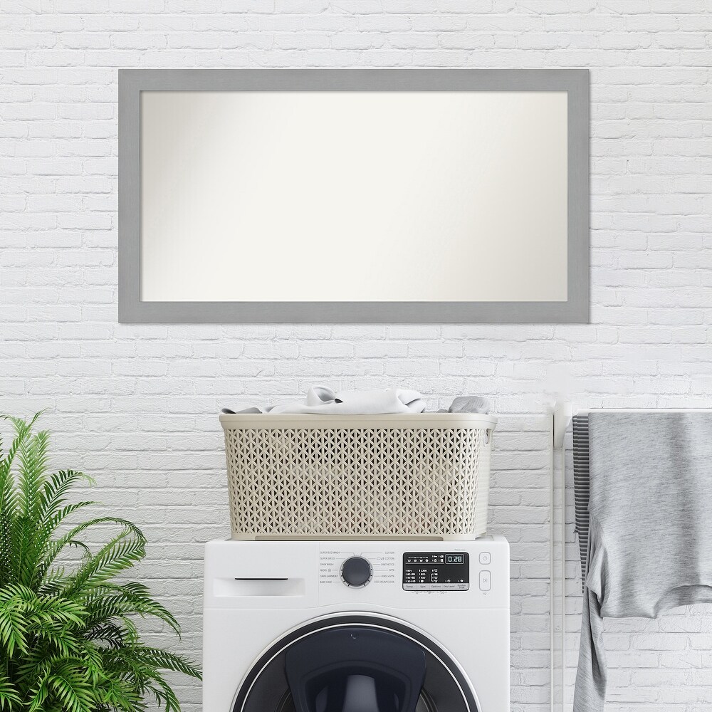 Choose Your Custom Size  23 in short side  Brushed Nickel Framed Bathroom Vanity Wall Mirror
