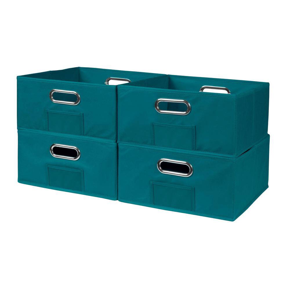 Regency 6 in. H x 12 in. W x 12 in. D Teal Fabric Cube Storage Bin 4-Pack HDCHTOTE064PKTL