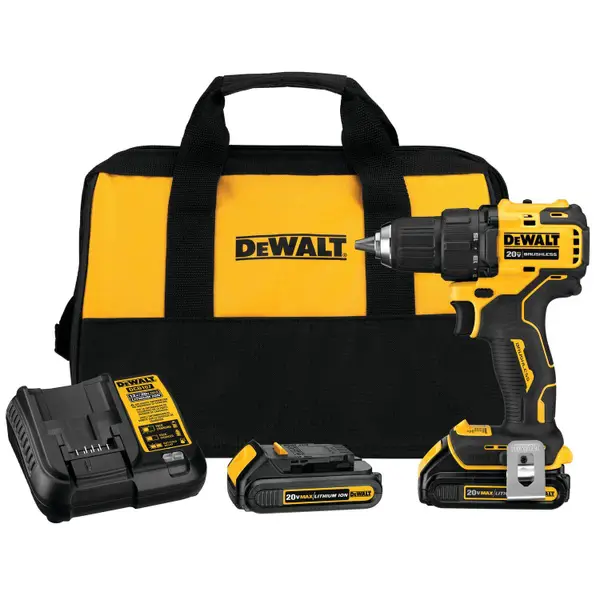 DEWALT DCD708C2 20V Atomic MAX Brushless Compact 1/2 Drill/Driver Kit