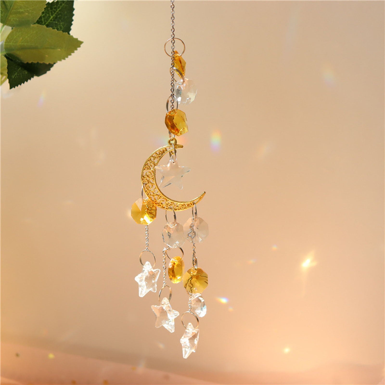 Pompotops Crystal Wind Chimes Color Wind Chimes Glass Wind Chimes Ornaments