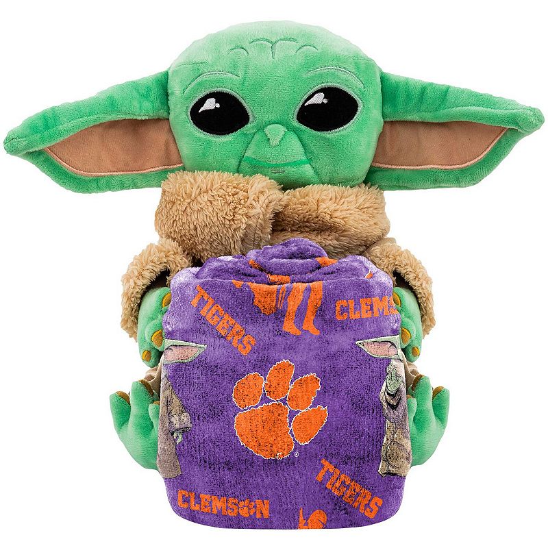 Northwest x Disney Clemson Tigers Yoda Hugger Pillow and Silk Touch Throw Set