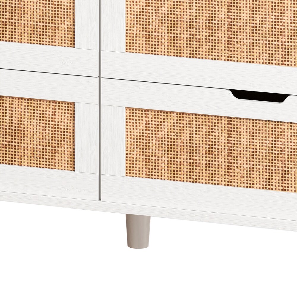 6 Drawers Rattan Storage Cabinet