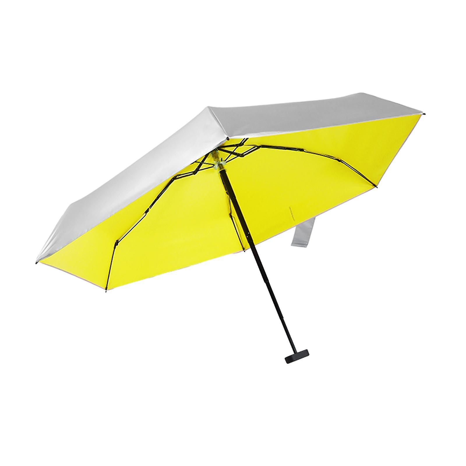 Folding Umbrella Pocket Umbrella Weatherproof Travel Umbrella Rain Umbrellas Yellow