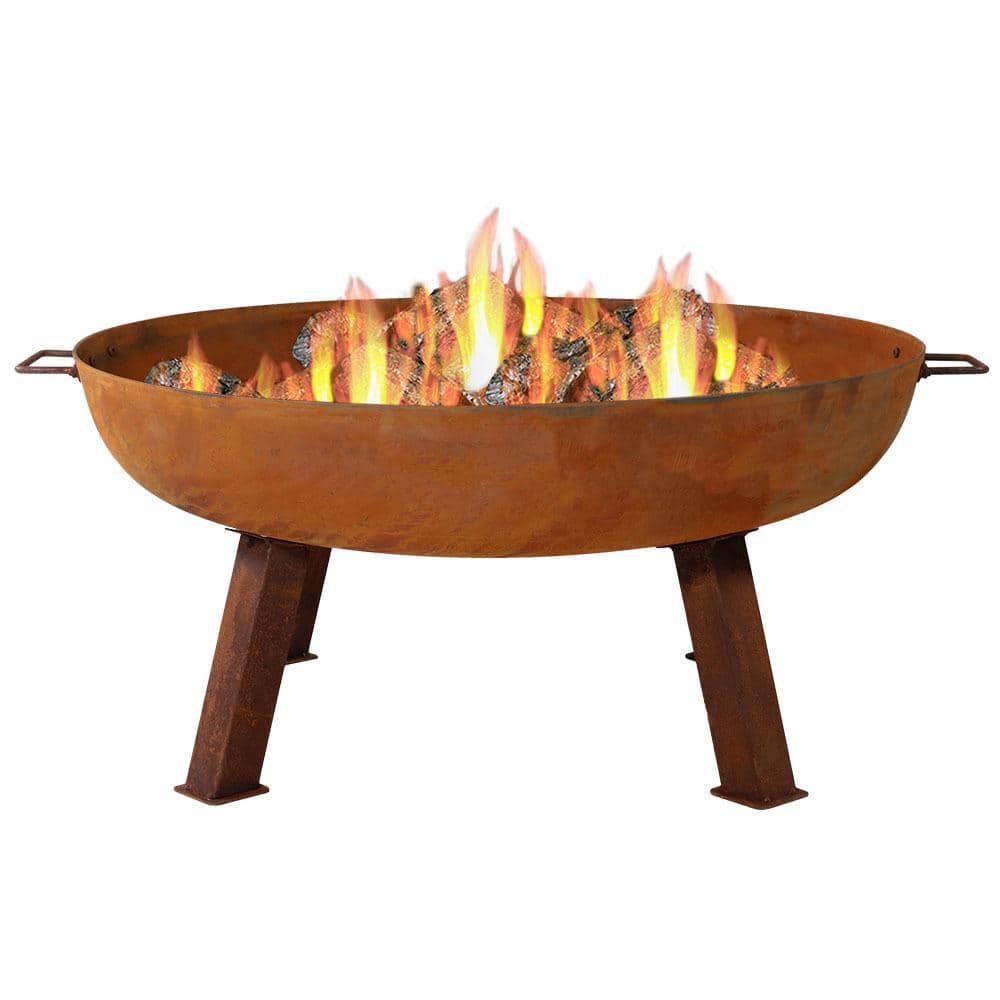 Sunnydaze Decor Rustic 34 in x 15 in Round Large Cast Iron WoodBurning Fire Pit Bowl