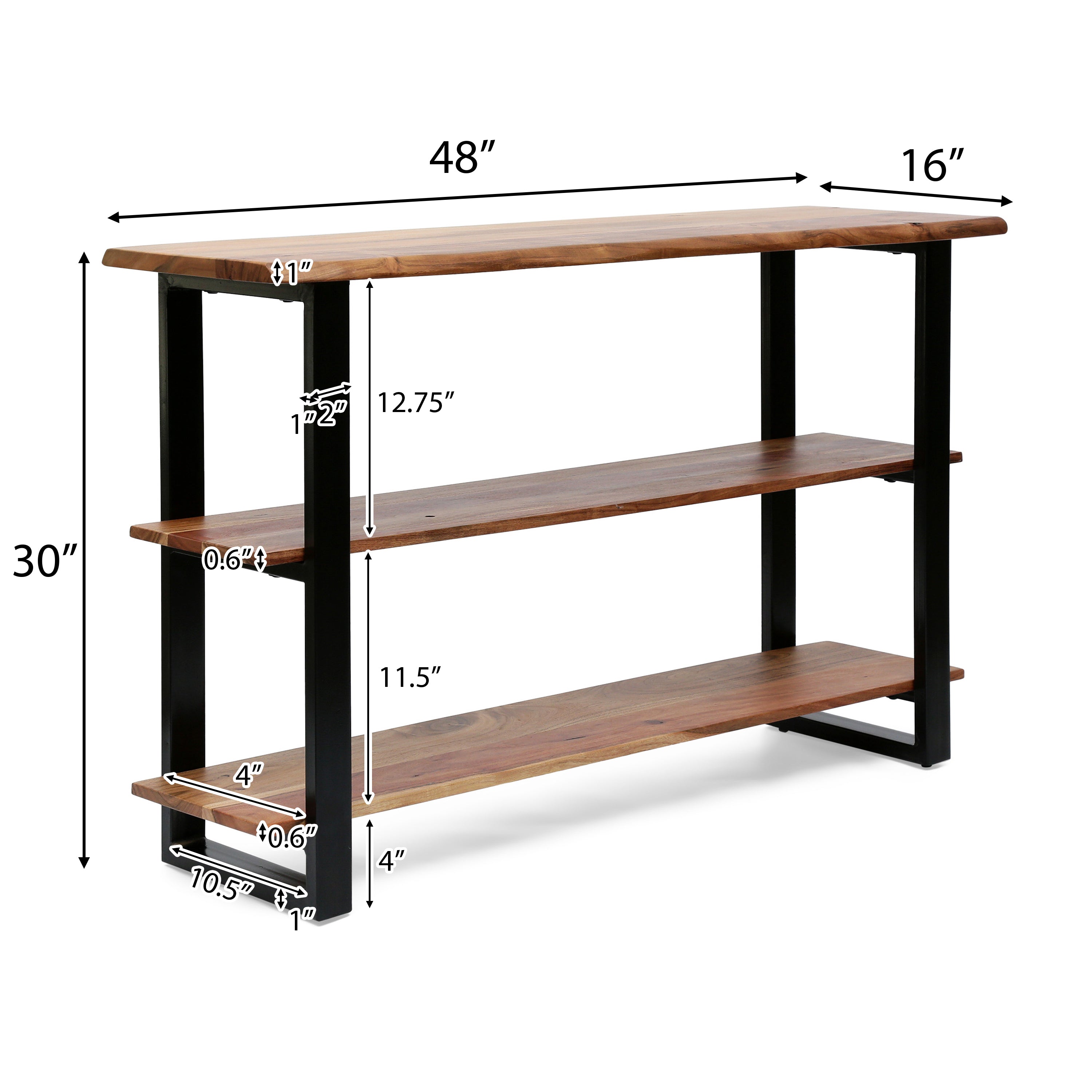 Canaan Handcrafted Modern Industrial Acacia Wood Media Console Table