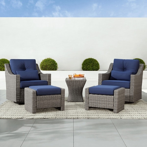 Murphy Outdoor Wicker Patio Furniture Swivel Glider Chair