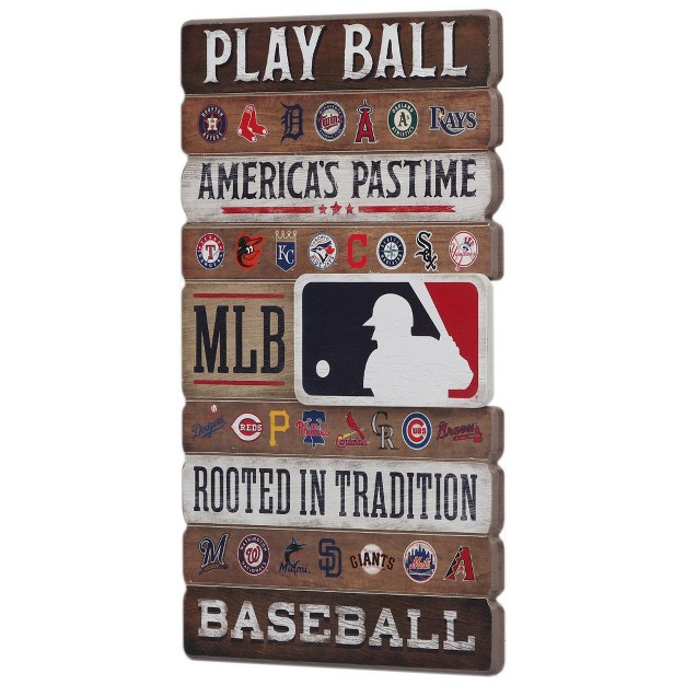 Mlb Baseball Wood Plank Sign Panel