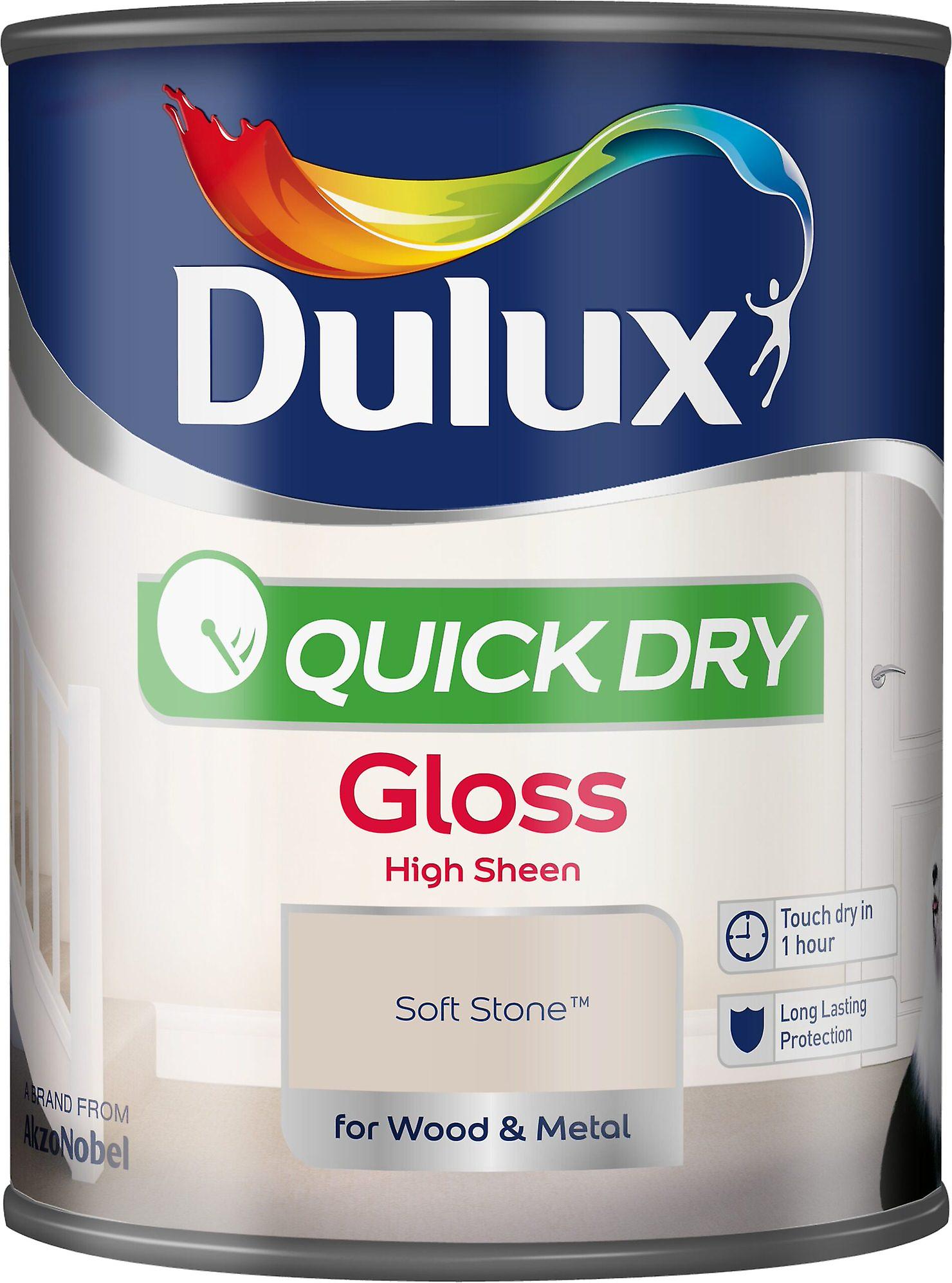 Dulux Quick Dry Gloss Paint 750ml Soft Stone