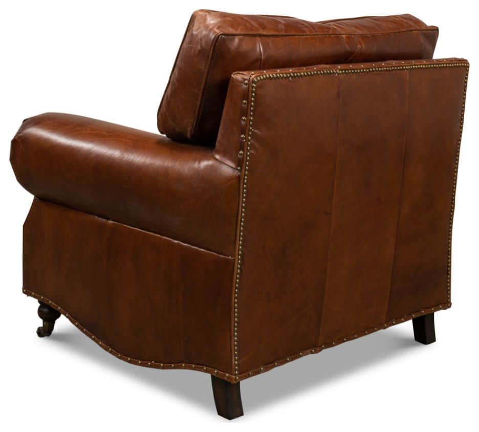 Papa  x27s Chair Comfortable Leather Club Chair   Traditional   Armchairs And Accent Chairs   by Sideboards and Things  Houzz