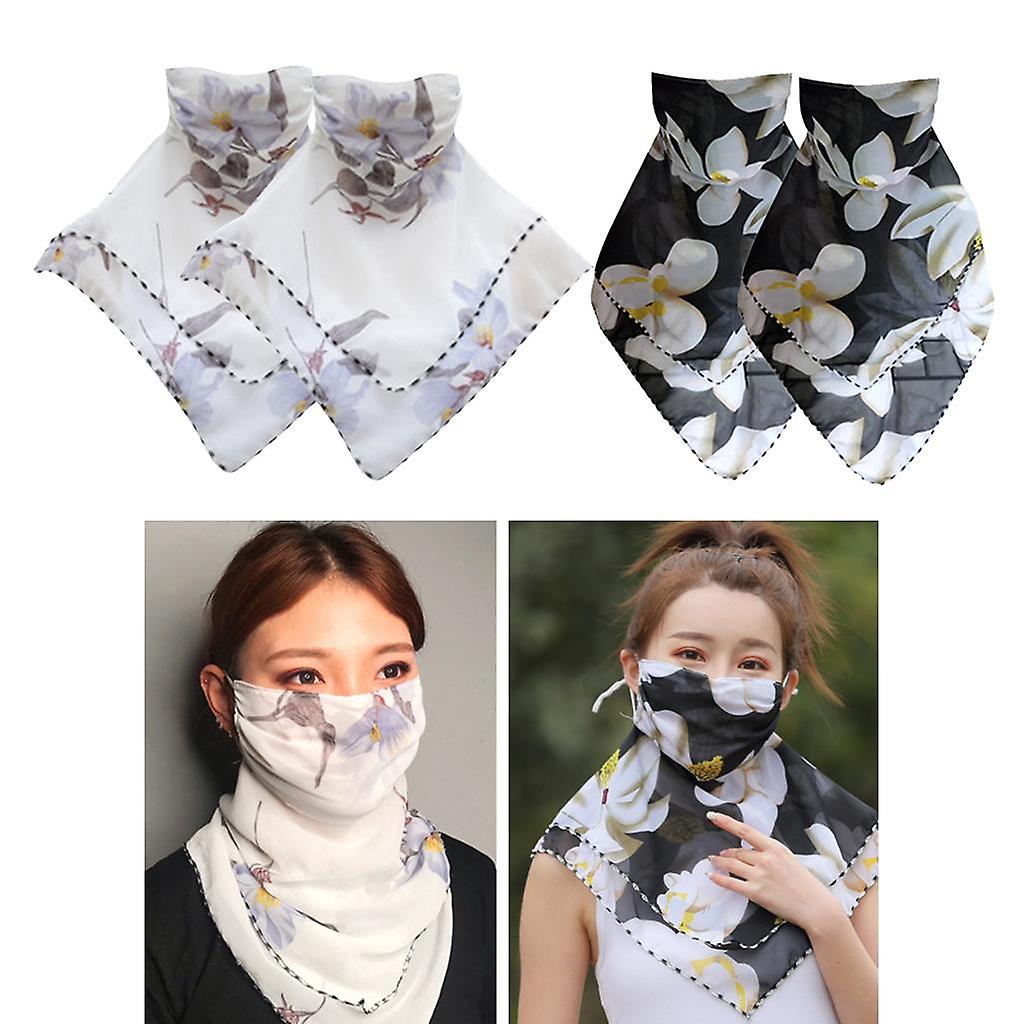 4 Women Half Face Mask Scarf  Spring Outdoor Anti-uv Breathable Neck Shade