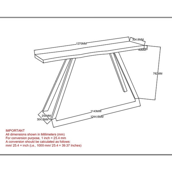 Rustic Industrial Solid Wood Console Table in Natural