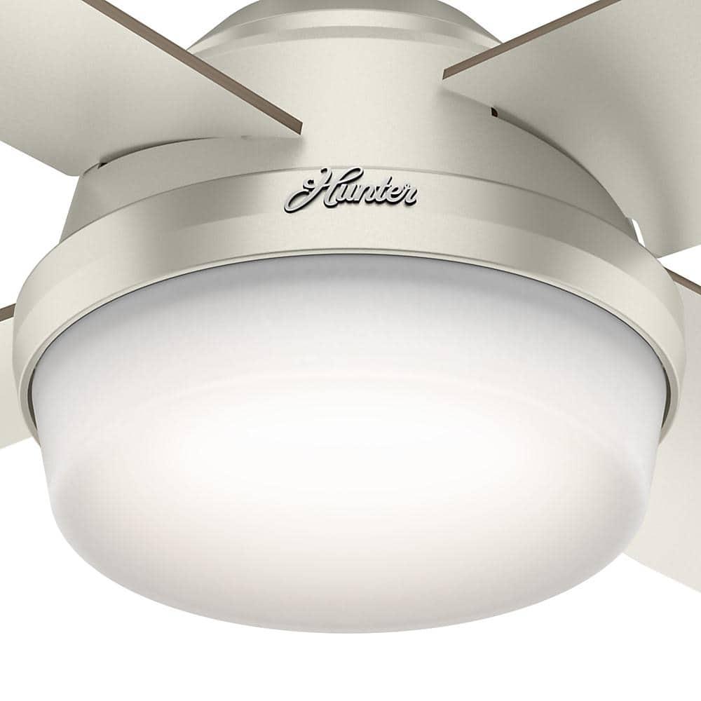 Hunter Dempsey 52 in LED IndoorOutdoor Matte Nickel Ceiling Fan with Light and Remote