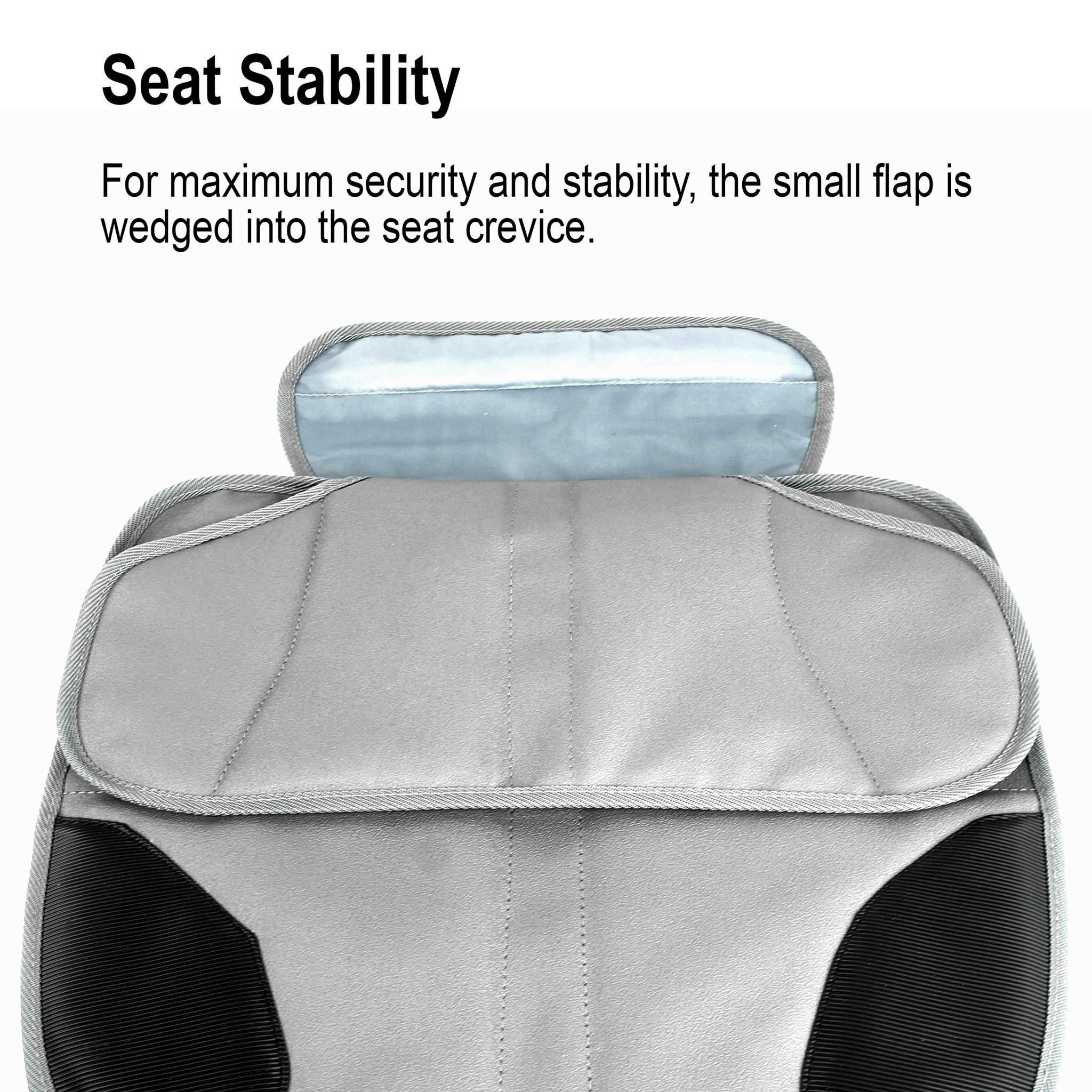 Heavy Duty Anti-Slip Car Seat Cover Protector Waterproof Padded with Pockets for Child Booster Seats | Gray/Black