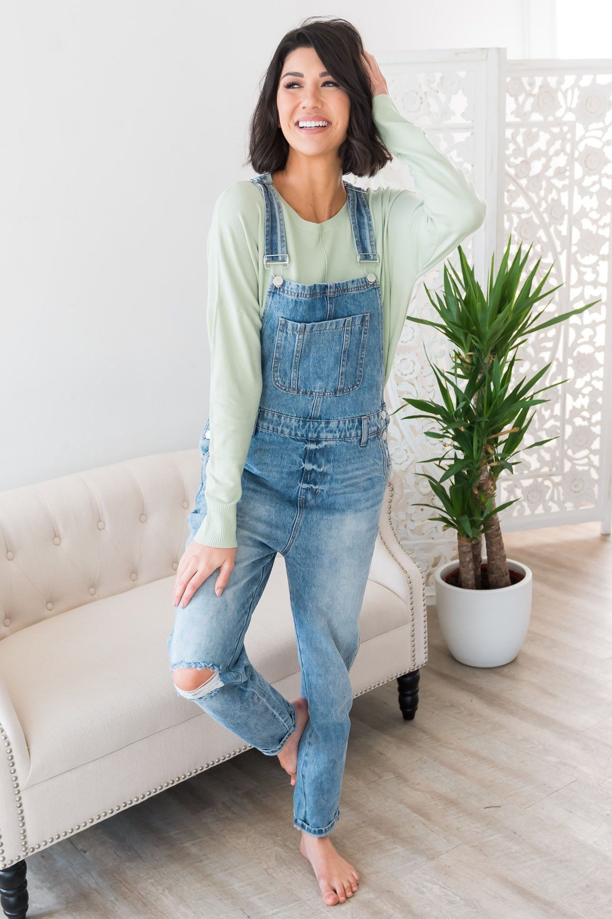 The Paris Modest Denim Overalls