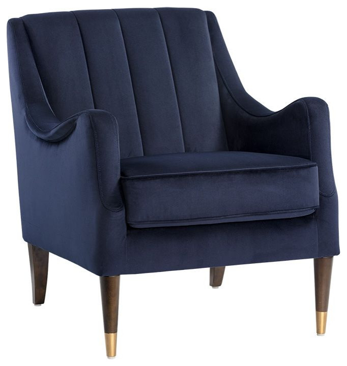 Patrice Lounge Chair  Abbington Navy   Midcentury   Armchairs And Accent Chairs   by Sunpan Modern Home  Houzz