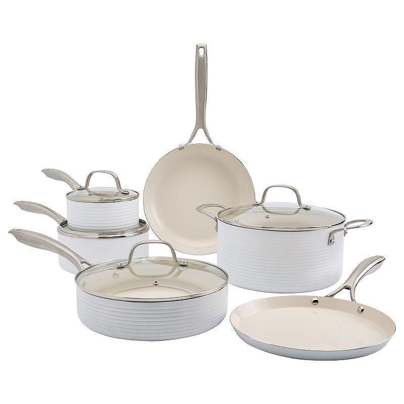 Denmark Monaco 10-pc. White Nonstick Aluminum Cookware Set