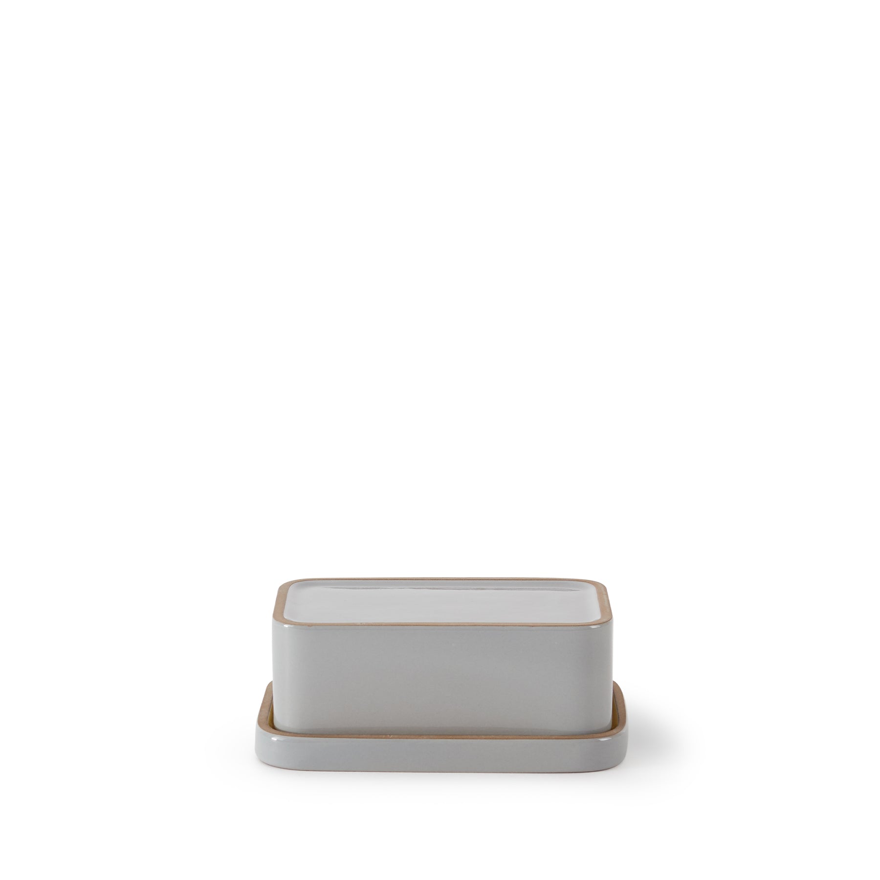 Butter Dish in Sunflower Gloss and Light Grey Whale