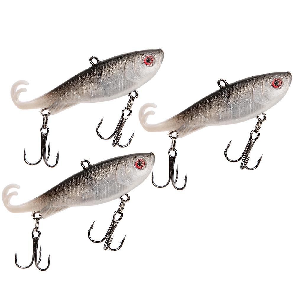 3pcs Double Tail Soft Bait Artificial Simulation Lifelike Ice Fishing Lure Tackle5#