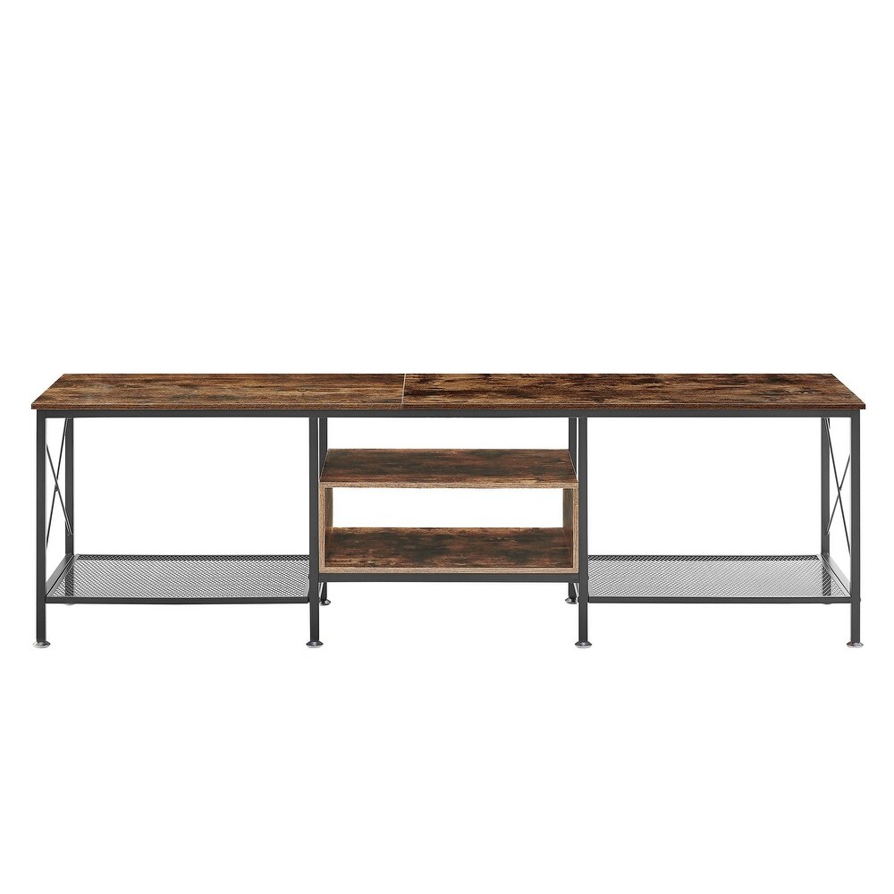 TV Stand for Living Room  Entertainment Center TV Console with Storage Shelves