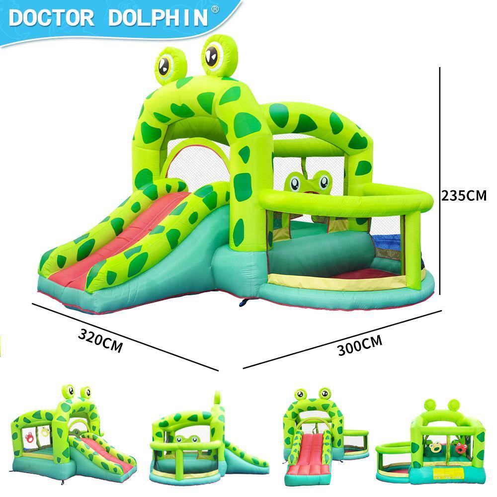 Oxford Fabric 420D Plus 840D Frog Inflatable Castle Bounce House Slide And Jumping with 350-Watt Blower HP-OF-F