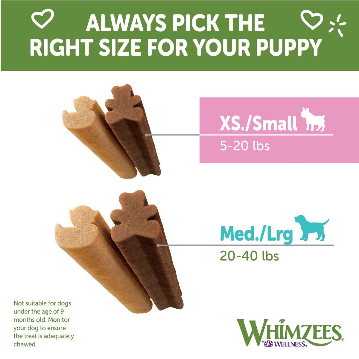 WHIMZEES Dental X-Small and Small Breed Puppy Dog Treats， 30 count