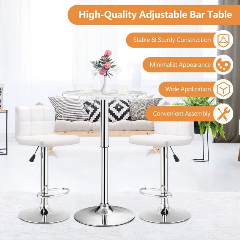 Hivago 360▲ Swivel Cocktail Pub Table with Sliver Leg and Base