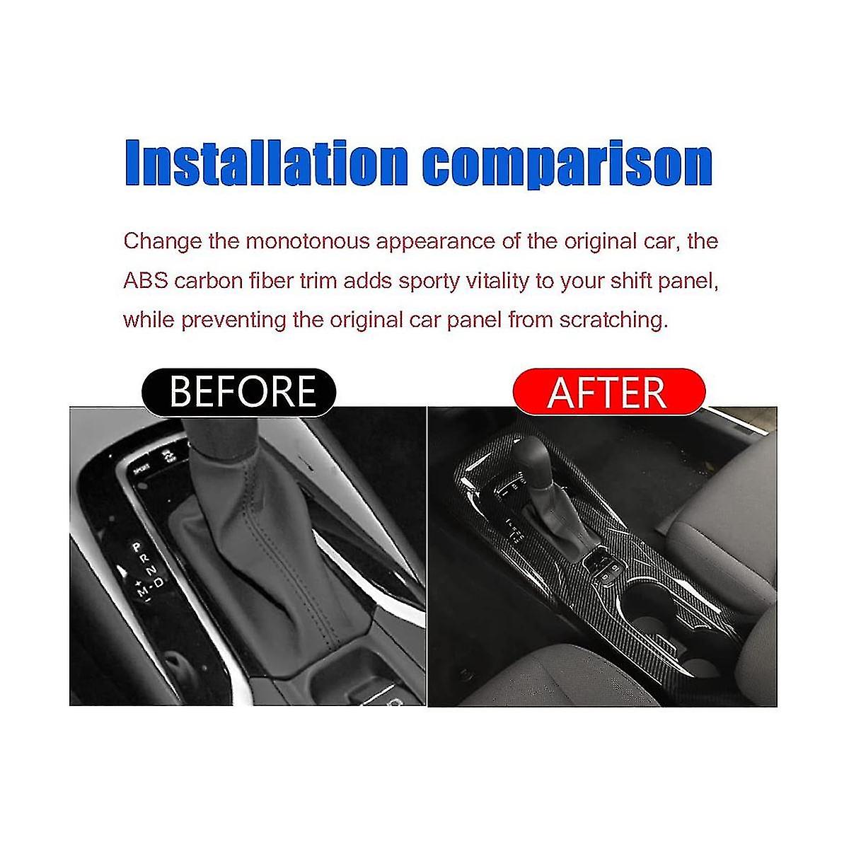 For 2020-2022 Center Console Gear Shift Panel Frame Cup Holder Cover Trim Accessories ，abs Carbon F