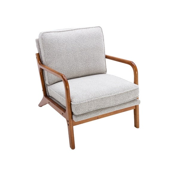 Wood Frame Armchair， Modern Upholstered Accent Chair Lounge Chair for Living Room