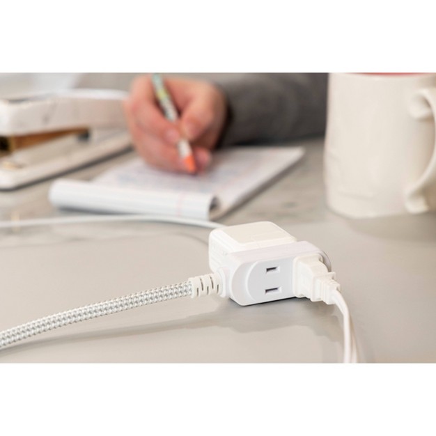 Cordinate 15 x27 3 Outlet Polarized Extension Cord Gray