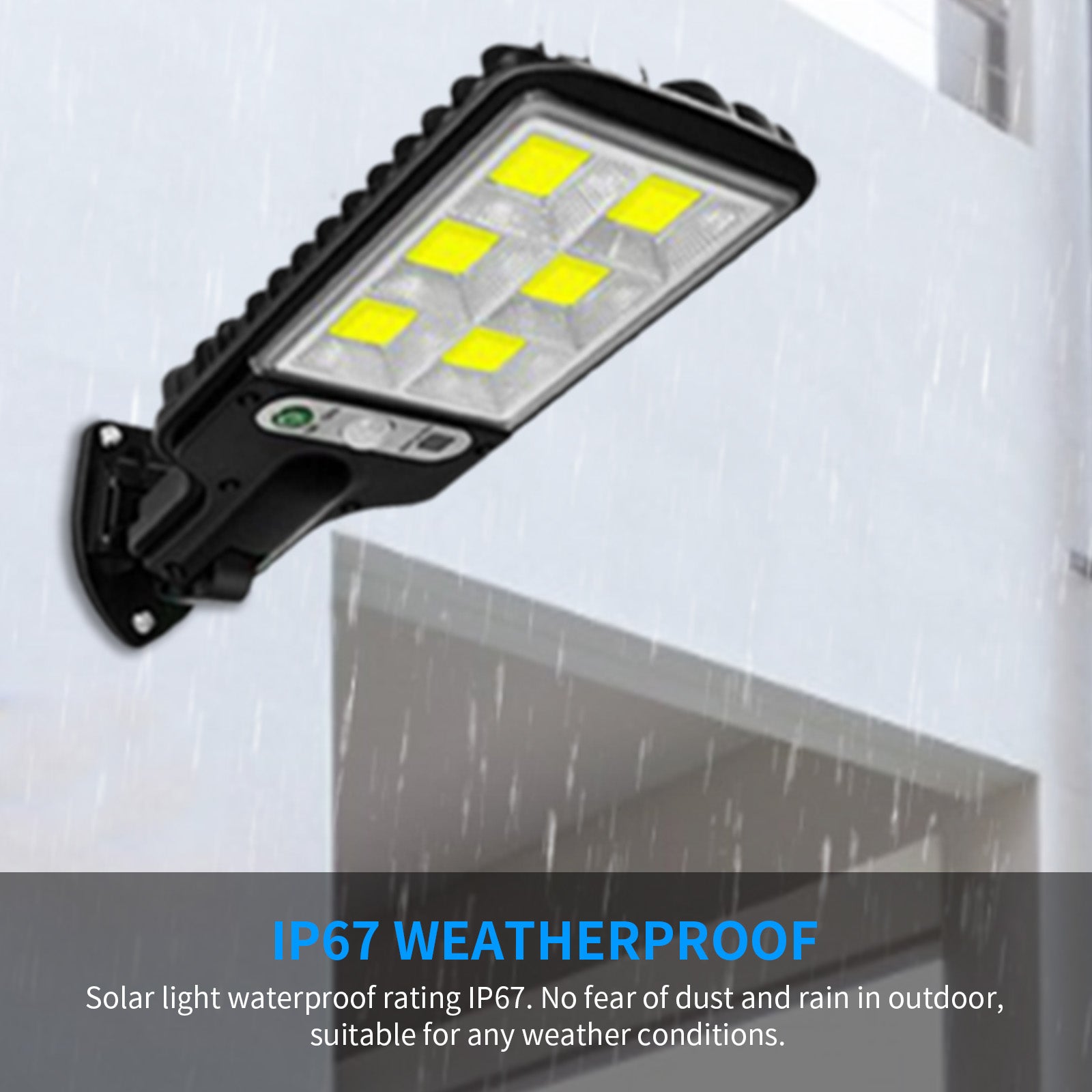 ASKITO Solar Street Lights - 600W LED Motion Sensor Security Solar Flood Lights Outdoor Wall Lamp with 3 Lighting Modes