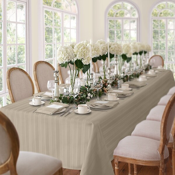 Denley Stripe Jacquard Fabric Tablecloth