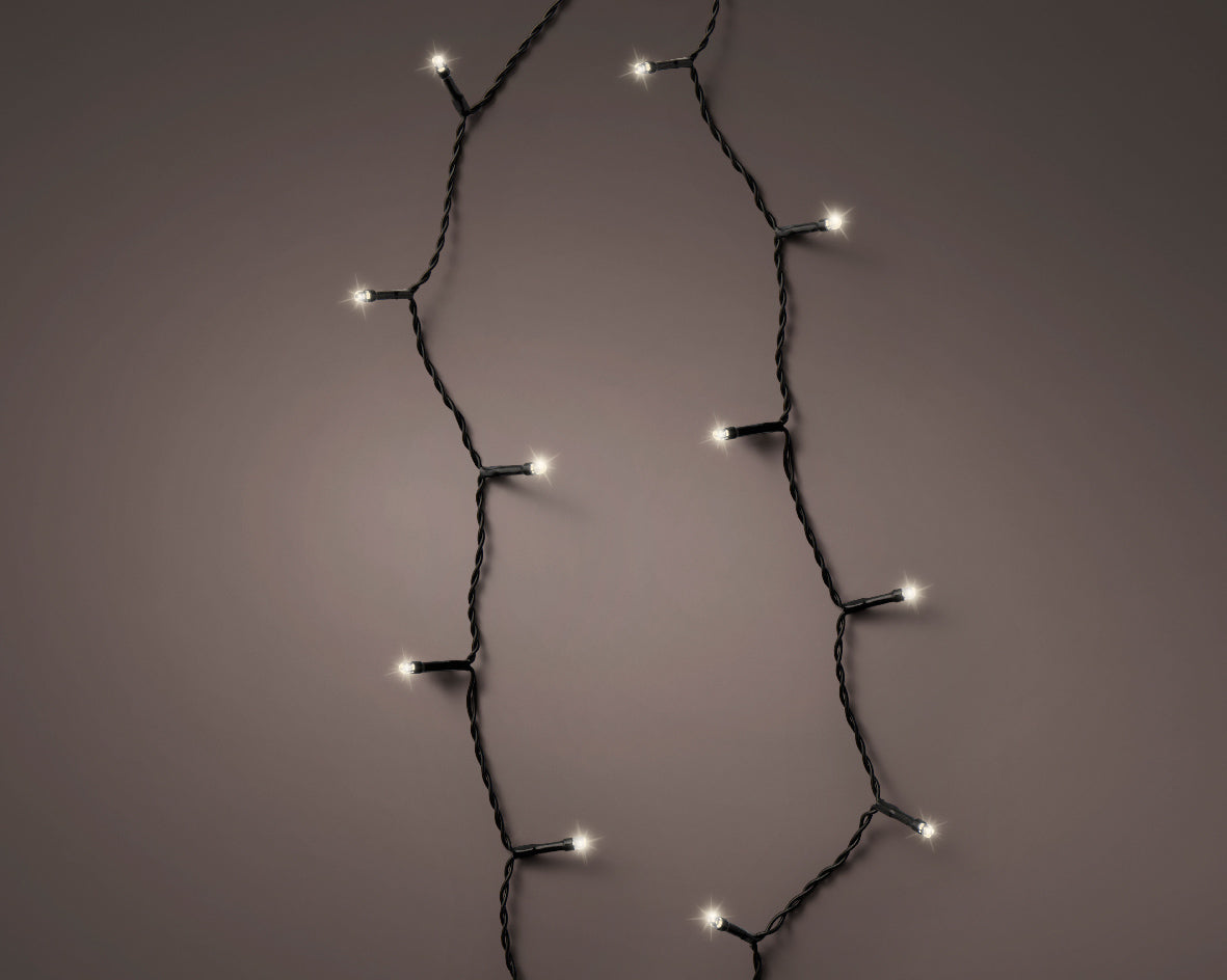 24 FT 96 LED Warm White Black Wire 8 Function Twinkle Battery Operated