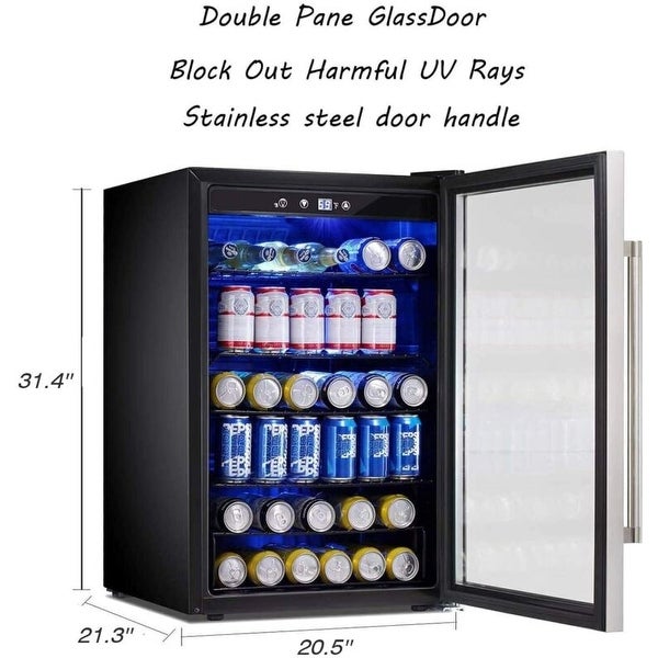 145 Can Wine Cooler Refrigerator Glass Door Fridge Compressor Freestanding