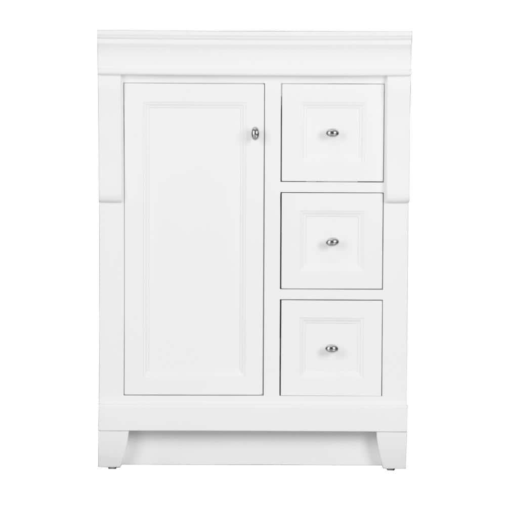 Home Decorators Collection Naples 24 in W Bath Vanity Cabinet Only in White with Right Hand Drawers