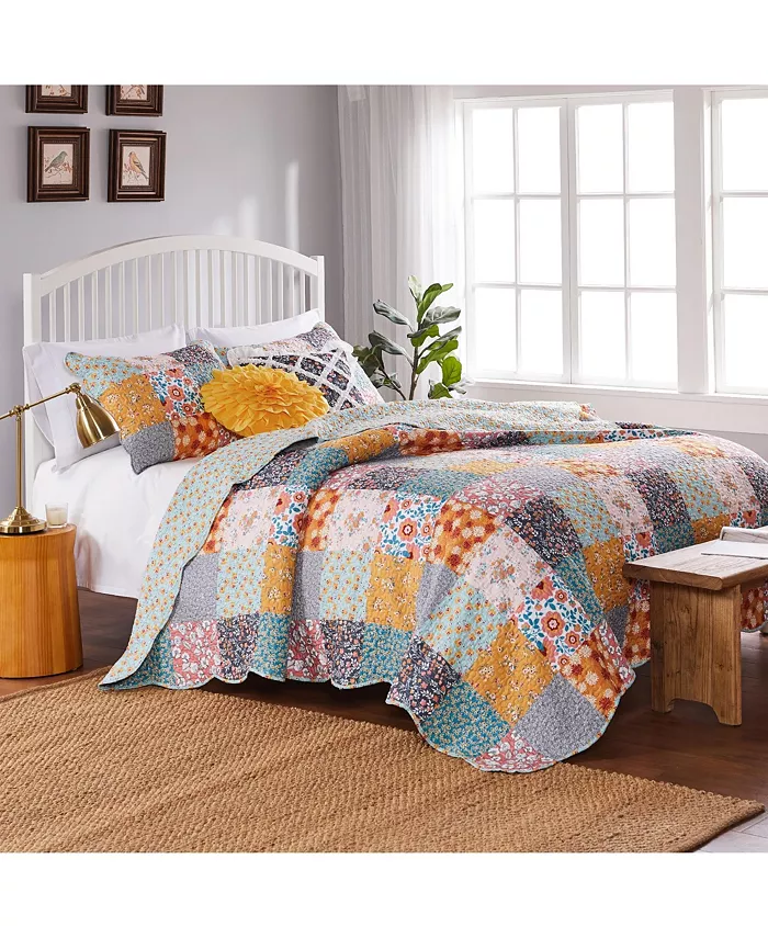 Greenland Home Fashions Carlie Calico 2-Pc. Quilt Set， Twin Twin XL