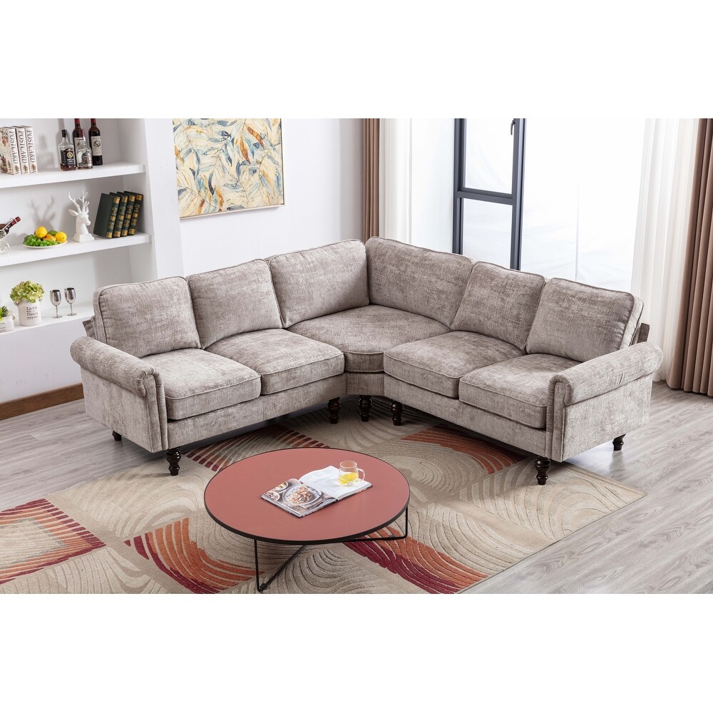 Chenille Fabric Sectional Sofa Living Room Sofa